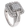 18ct White Gold 2.00ct Brilliant, Princess And Baguette Cut Diamond Cluster Ring