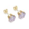 9ct yellow gold 7mm lilac CZ stud Earrings