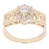 9ct Yellow Gold 'Love' Cubic Zirconia Cluster Ring