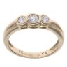 9ct Yellow Gold Cubic Zirconia Trilogy Ring