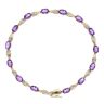 9ct Yellow Gold 0.10ct Diamond and Amethyst Bracelet 7.5"