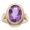 9ct Yellow Gold Amethyst Single Stone Ring