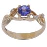 14ct Yellow Gold 0.10ct Diamond and Tanzanite Twist Ring