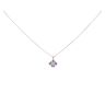 18ct White Gold 0.05ct Diamond Amethyst Pendant And Chain 18"