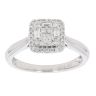 9ct White Gold 0.25ct Brilliant And Baguette Cut Diamond Cluster Ring