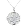 Silver Patterned Locket and Curb Chain 20" by Icesia