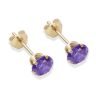 9ct yellow gold 5mm amethyst CZ stud Earrings