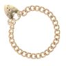 9ct Yellow Gold Heart Lock Charm Bracelet 7"