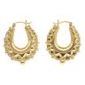 Silver Gold Plated Oval Gypsy Creole Earrings