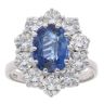 18ct White Gold 2.50ct Diamond and Sapphire Cluster Ring