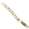 9ct Yellow Gold ID Patterned and Plain Curb Bracelet 8"