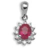 18ct White Gold Ruby and Diamond Pendant