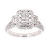 Vera Wang 18ct White Gold 0.95ct Princess Baguette and Brilliant Cut Diamond Cluster Ring