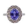 9ct White Gold 1.00ct Diamond and Tanzanite Cluster Ring