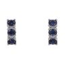 Silver Stone Set Blue Gemstone Drop Stud Earrlings By Icesia