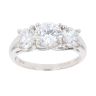 Platinum Three Stone Cubic Zirconia Ring
