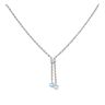 9ct White Gold Blue Topaz Pendant And Chain 16"