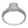 9ct White Gold 0.38ct Princess and Brilliant Cut Diamond Cluster Ring