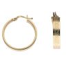 14ct Yellow Gold Greek Key Hoop Earrings