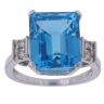 9ct White Gold 0.05ct Diamond and Topaz Ring