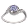 9ct White Gold 0.10ct Diamond and Tanzanite Cluster Ring