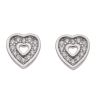 Silver Cubic Zirconia Heart Stud Earrings by Icesia