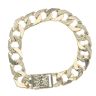 9ct Yellow Gold Patterned and Plain Curb Bracelet 8"