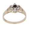 9ct Yellow Gold Sapphire And Cubic Zirconia Cluster Ring