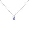 18ct White Gold 0.10ct Diamond And Tanzanite Pendant And Chain 16"