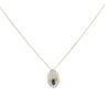 18ct Yellow Gold Sapphire and 0.05ct Diamond Pendant and Chain 18"