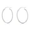 Silver Plain Oval Hoop Earrings By Icesia