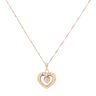 18ct Yellow Gold Cubic Zirconia Heart Pendant And Chain 22"