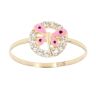 Children's 14ct Yellow Gold Cubic Zirconia Pink Butterfly Ring