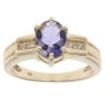 9ct Yellow Gold 0.02ct Diamond and Amethyst Dress Ring