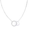 9ct White Gold Diamond Circle Necklace
