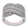 18ct White Gold 1.00ct Brilliant Cut Diamond Five Row Ring