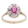 9ct Yellow Gold Cubic Zirconia and Ruby Cluster Ring