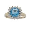 9ct Yellow Gold Blue Gemstone And Cubic Zirconia Cluster Ring