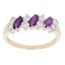 9ct Yellow Gold Amethyst And Cubic Zirconia Ring