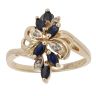 9ct Yellow Gold 0.05ct Diamond And Sapphire Cluster Ring
