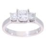 Platinum 1.51ct Princess Cut Diamond Trilogy Ring
