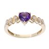 9ct Yellow Gold Created Amethyst And Diamond Fancy Ring