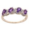 9ct Yellow Gold 0.05ct Diamond and Amethyst Dress Ring