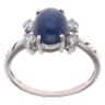 9ct White Gold 0.30ct Diamond and Cabochon Sapphire Ring