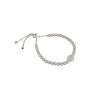 Sterling Silver Floral Cubic Zirconia Toggle Bracelet