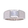 Silver Cubic Zirconia Signet Ring by Icesia
