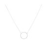 Sterling Silver Cubic Zirconia Circle Pendant and Chain 16" by Icesia