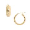 9ct Yellow Gold Bark Hoop Earrings