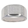Silver Cubic Zirconia Rectangular Signet Ring By Icesia