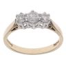 9ct Yellow Gold 0.50ct Brilliant Cut Diamond Trilogy Ring